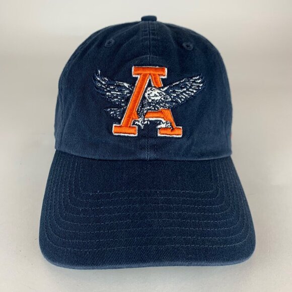 Auburn Tigers NCAA Retro Navy Blue 47 Brand Clean Up Relaxed Fit Strapback Hat - Picture 2 of 6